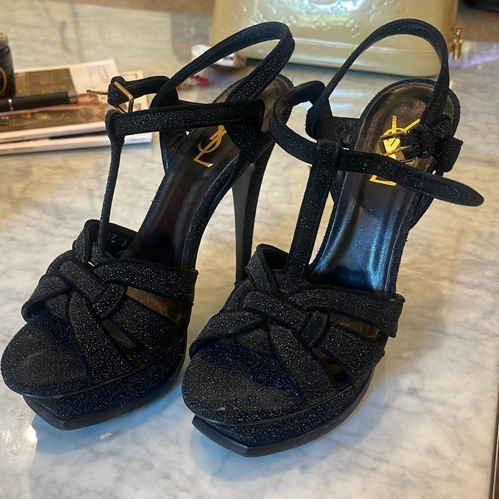 YSL caviar tribute heels